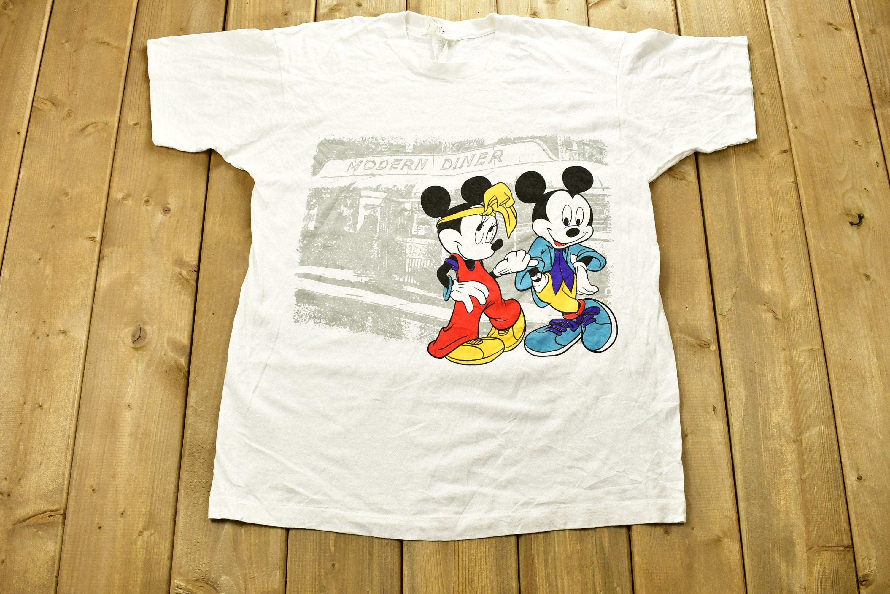 Vintage 1990's Mickey & Minnie Mouse Cartoon T-Shirt