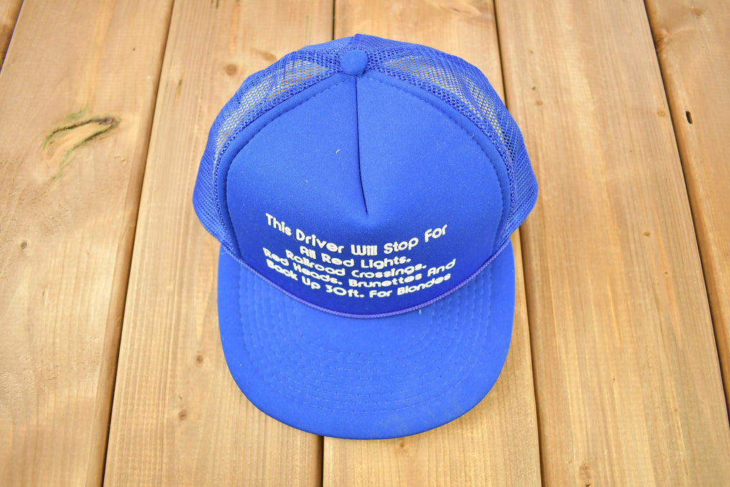 Vintage 1980s Funny Truck Driver Theme Trucker Hat