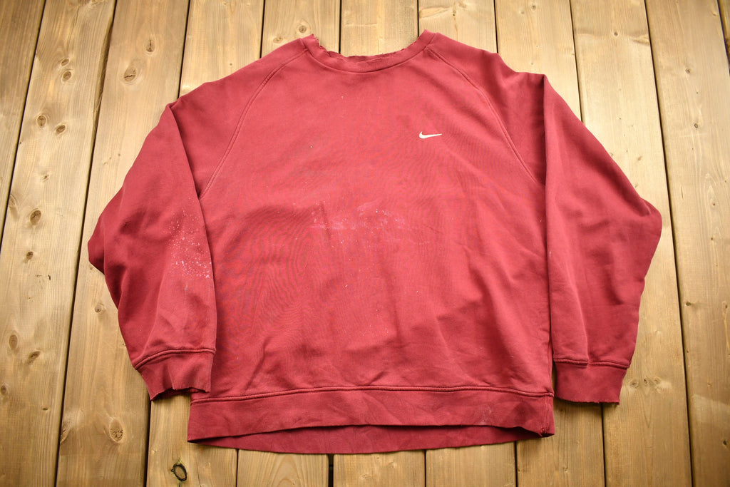 Vintage Nike Embroidered Mini Swoosh Raglan Crewneck Sweatshirt