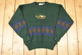 Vintage 1990s Oscar De La Renta Outdoorsman Deer Knit Crewneck Sweater Mens L