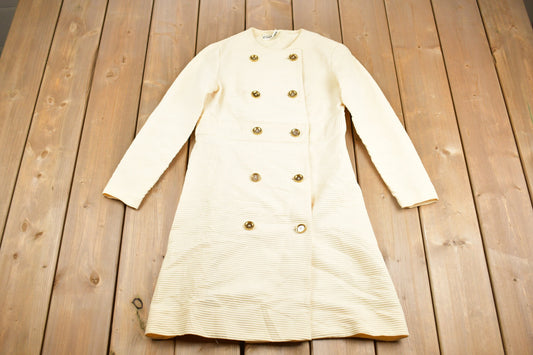 Vintage 1960s Cartette Full length Over Coat / Long Coat / Vintage Wool Coat / Made In USA / Streetwear / Women's Jacket / Formal / Pleated