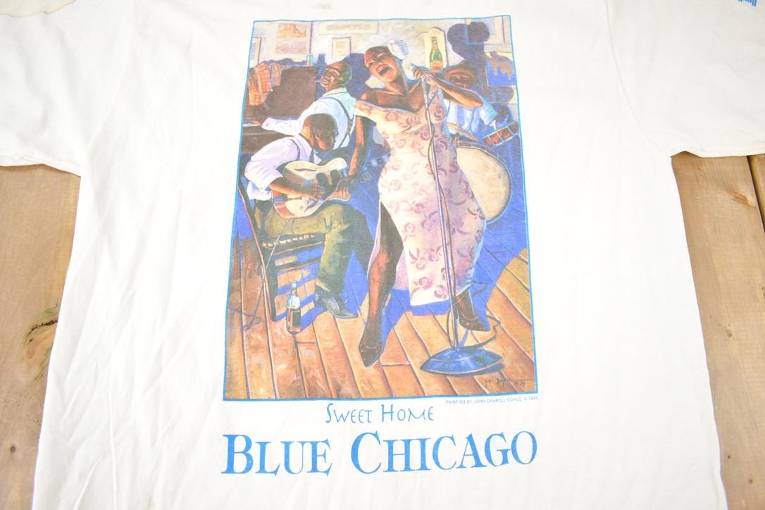 Vintage 1993 IBM Sweet Home Blue Chicago Souvenir Travel T-Shirt Made In USA