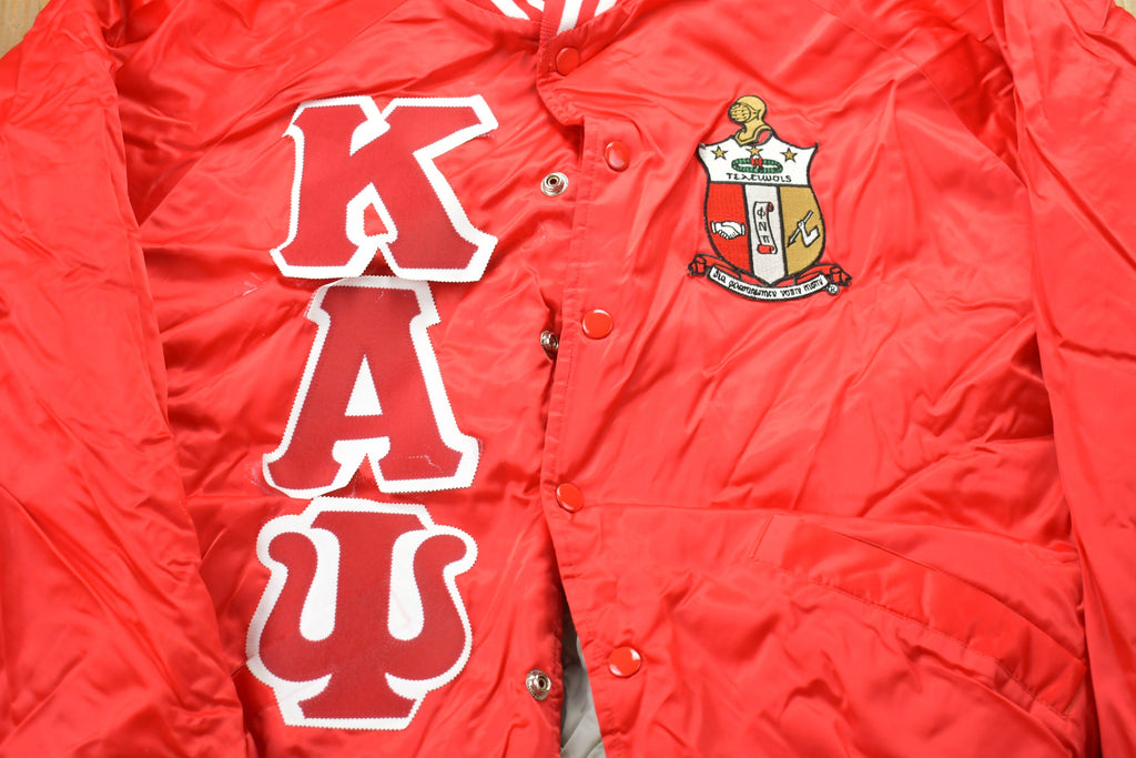 Vintage 1990s Cardinal Frat Satin Bomber Jacket