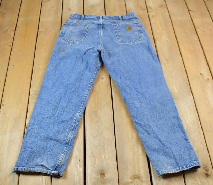 Vintage 1990s Carhartt Denim Fleece Lined Jeans Size 43 x 31