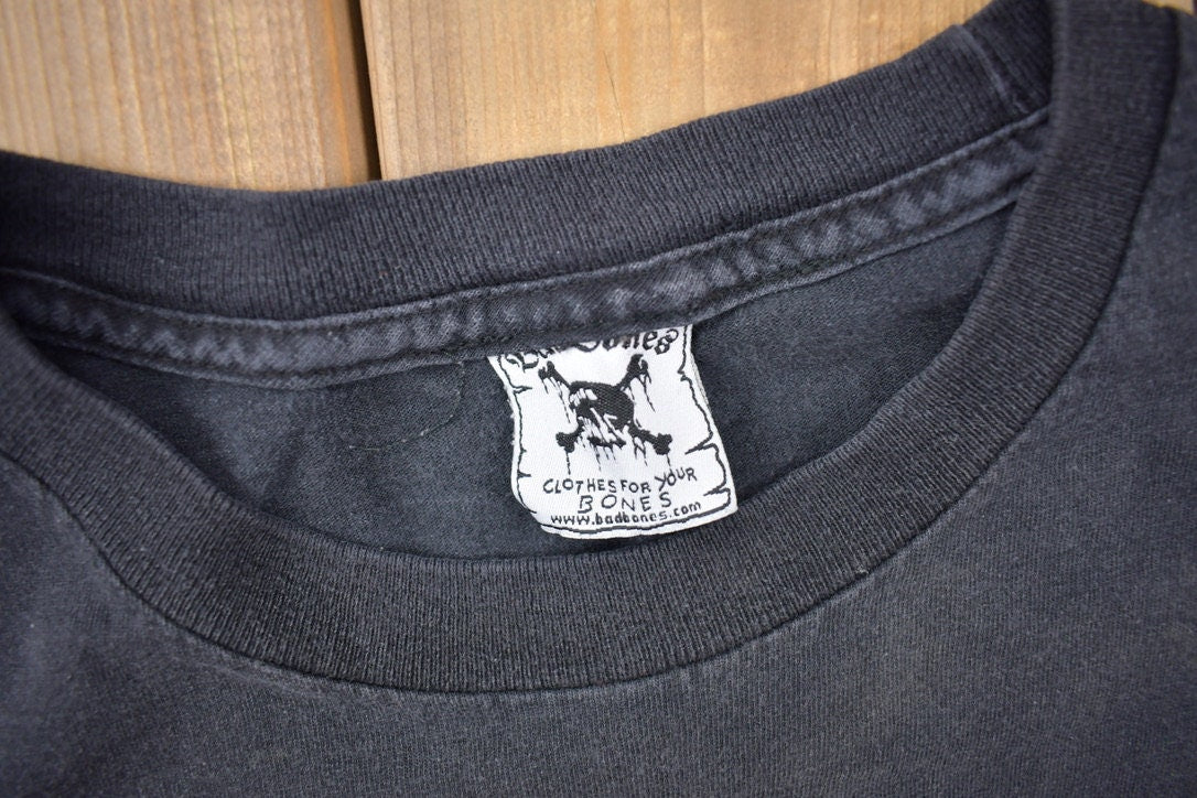 Vintage 1991 Bad Bones Skull Graphic T Shirt