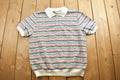 Vintage 1990s Cricket Lane Striped Collard T Shirt