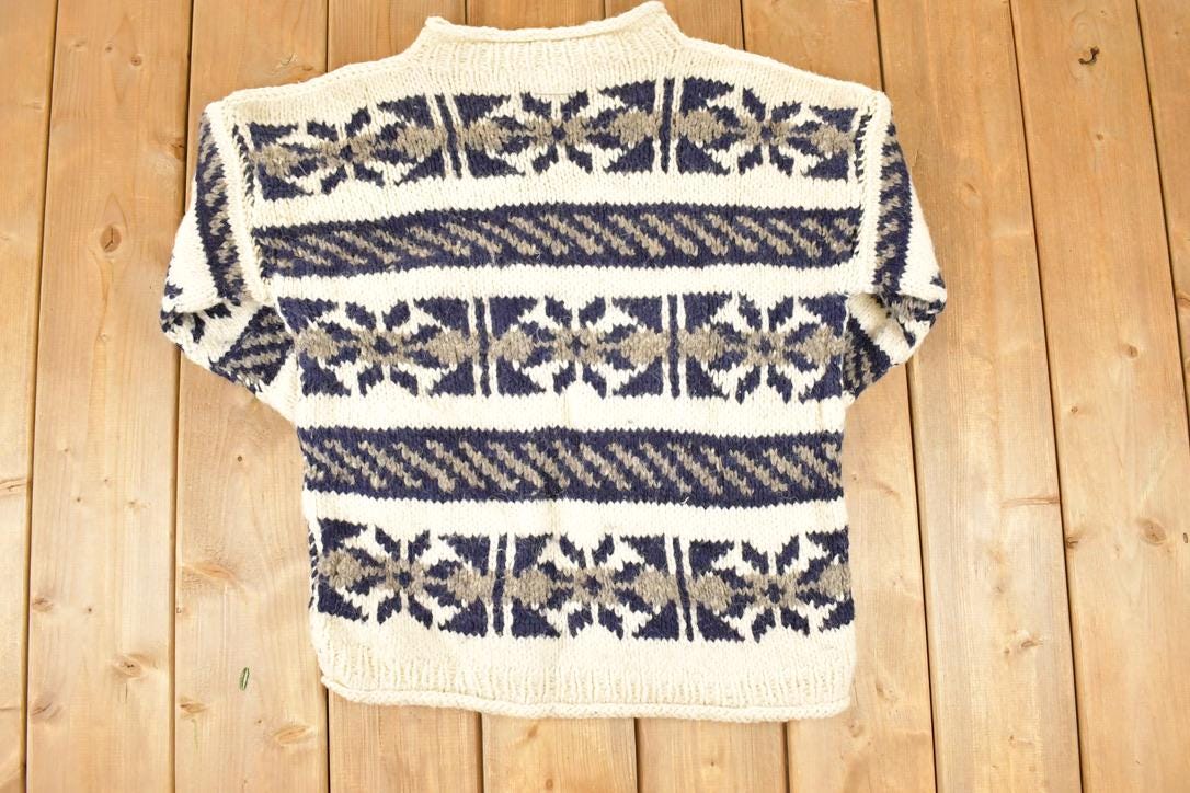 Vintage 1990s Quichua Maqui Wool Knit Crewneck Sweater Women's L