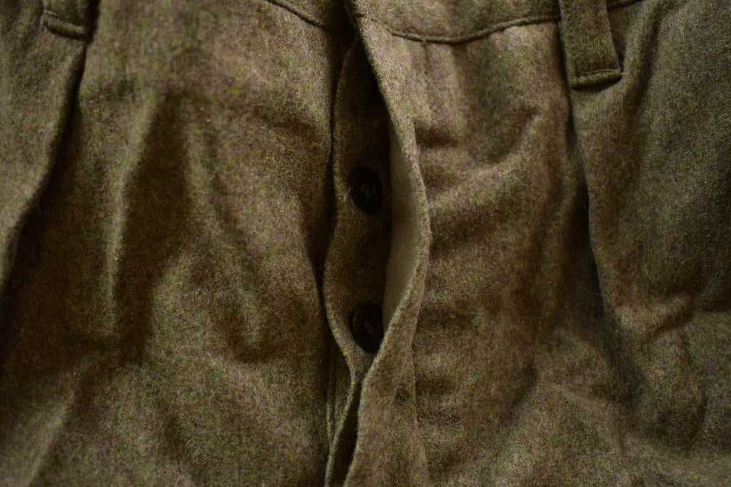 Vintage 1968 Army Wool Cargo Pants With Suspenders Size 35 x 26.5