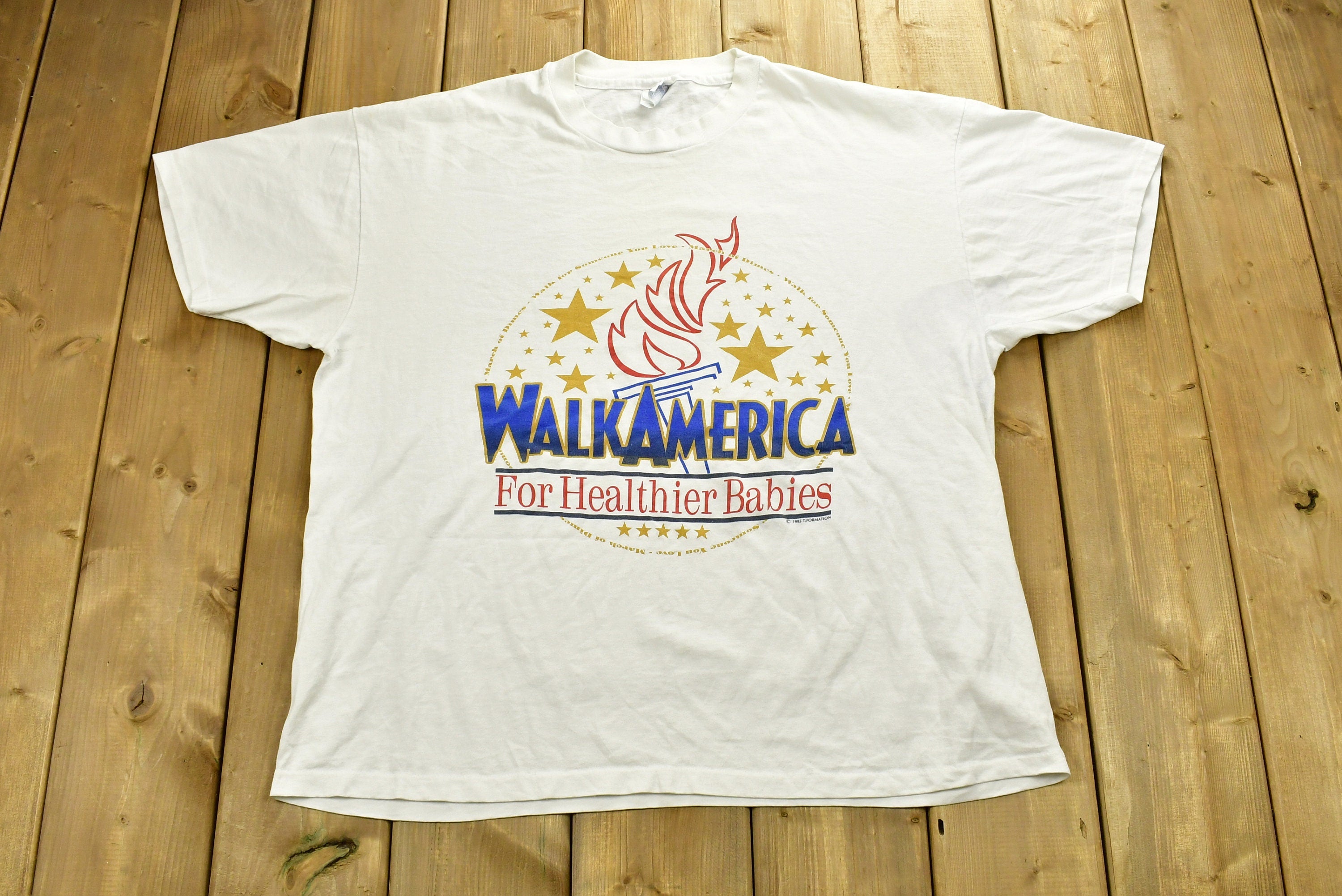 Vintage 1995 Walk America For Healthier Babies T-Shirt