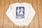Vintage 1990s Sentenced To Life Cartoon Funny Marriage Graphic Print Crewneck Sweatshirt Mens L