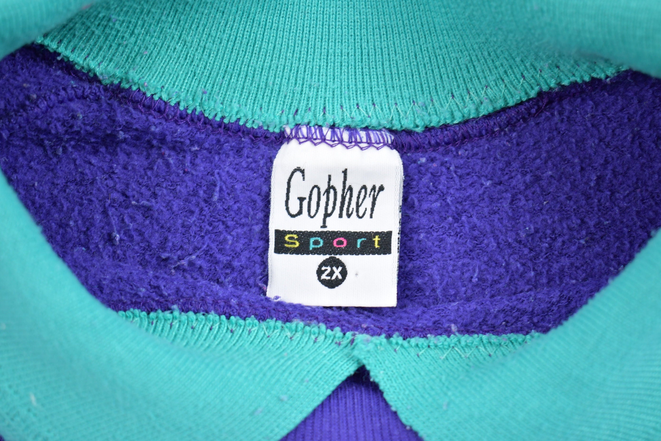 Vintage 1990s Gopher Sport Floral Graphic Collared Sweatshirt
