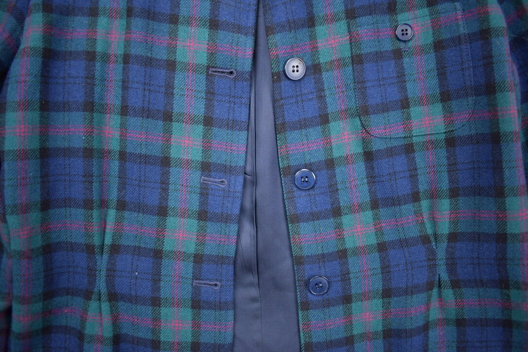 Vintage 1970s Pendleton 100% Wool Plaid Jacket