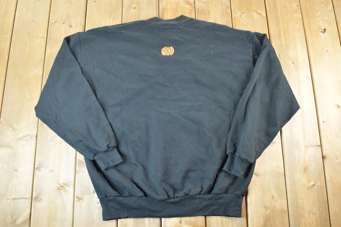 Vintage 1990s Spooky Pumpkins Halloween Crewneck Sweatshirt Mens XXL