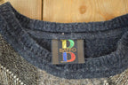 Vintage 1990s Baffo Wool Knit Abstract Pattern Crewneck Sweater