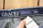 Vintage Deadstock Y2K Grace In LA Bedazzled Bootcut Low Rise Jeans Women's Size 26 x 31