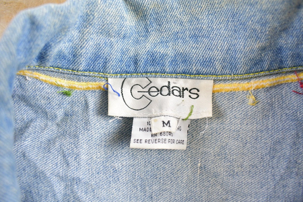 Vintage 1990's Custom Embroidered Diner Denim Jean Jacket
