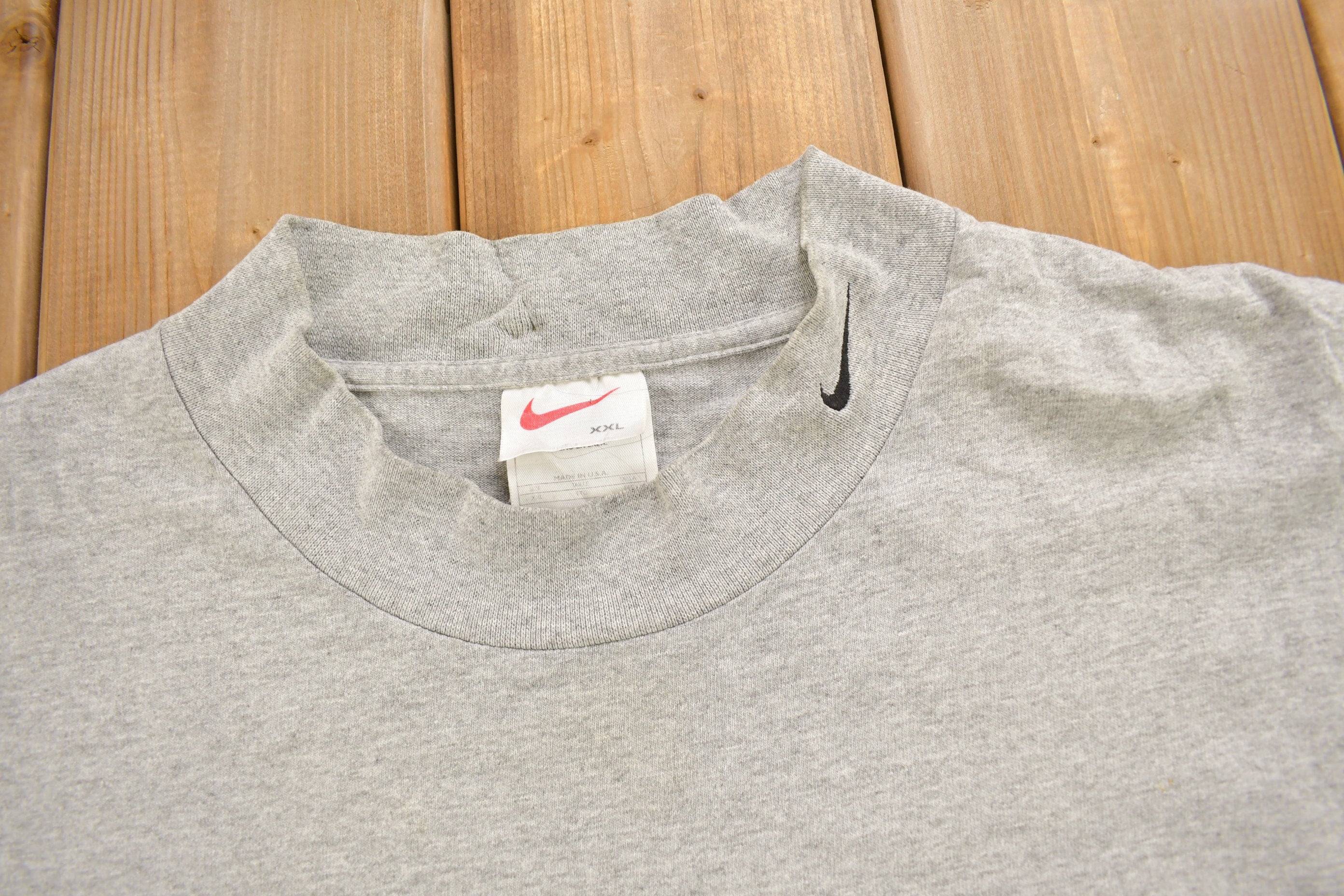 Vintage 1990s Nike Embroidered Mini Swoosh Mockneck Sweatshirt