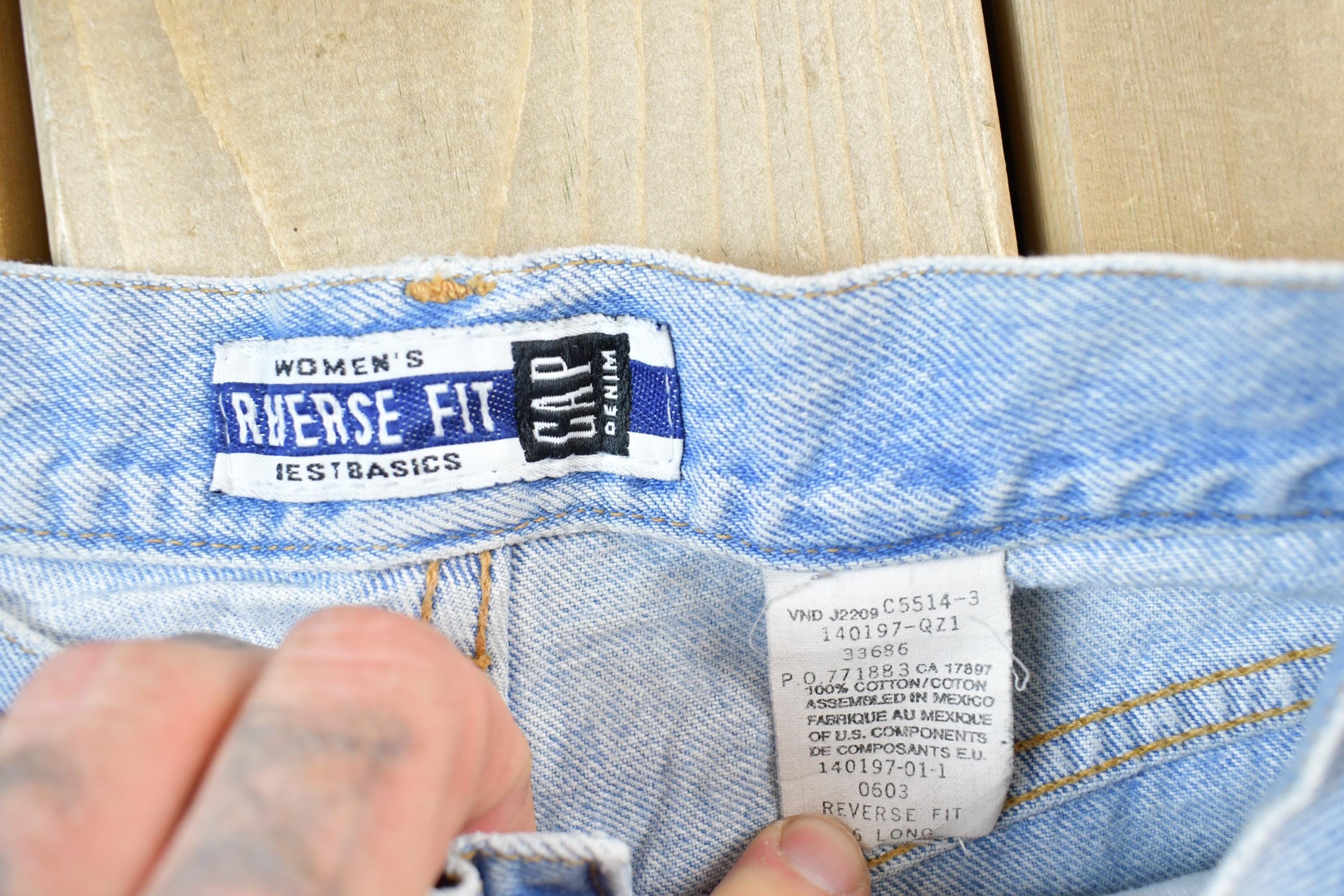 Vintage 1990s Gap Denim Womens Reverse Fit Jeans Size 26 x 31