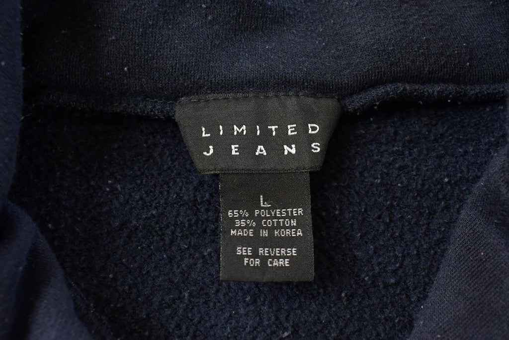 Vintage 1990s Limited Jeans USA Flag Quarter Zip Crewneck Sweatshirt Men's L / 90s Crewneck / Souvenir Sweater / Streetwear / Travel