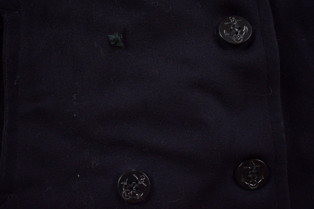 1960s Vintage Navy 100% Wool Button Up Jacket