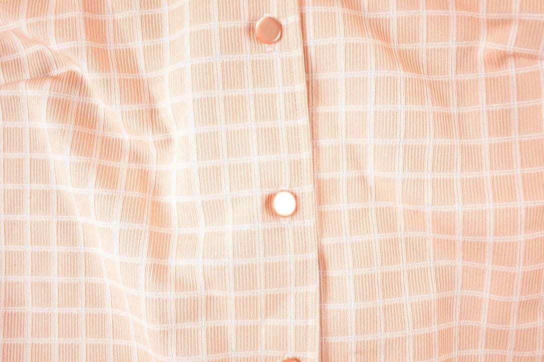 Vintage 1960s Pink Plaid Button Up Shirt Women's XL