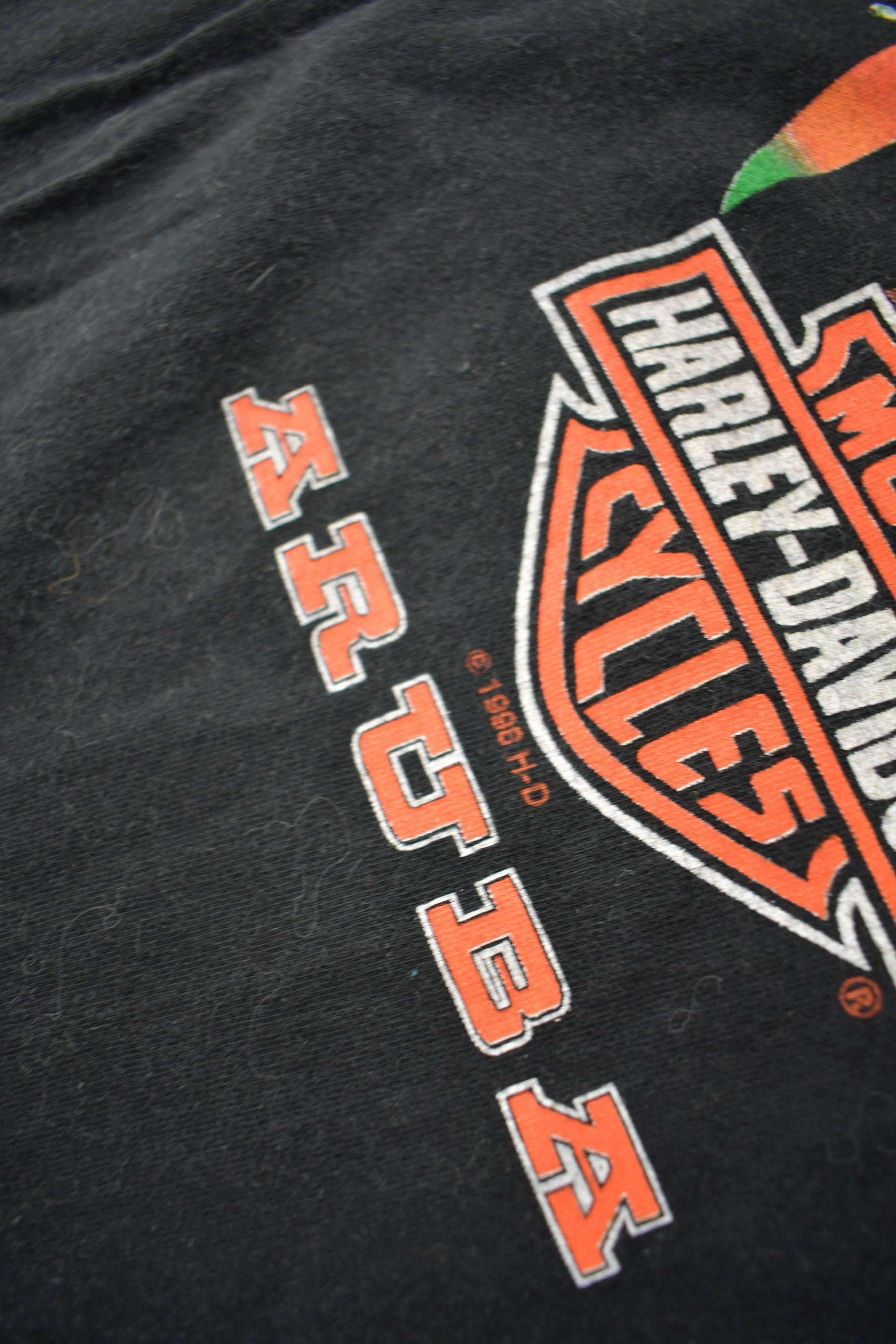 Vintage 1998 Caribbean Harley Davidson Big Twin Aruba Graphic T-Shirt Size M