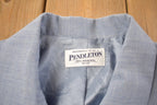 Vintage 1990s Pendleton Blank Blue Wool Button Up Blazer