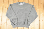 Vintage 1990s Jerzees High Cotton Blank Grey Heavyweight Crewneck Sweatshirt Men's L
