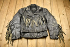 Vintage 1998s Fringed Leather Motorcycle Jacket