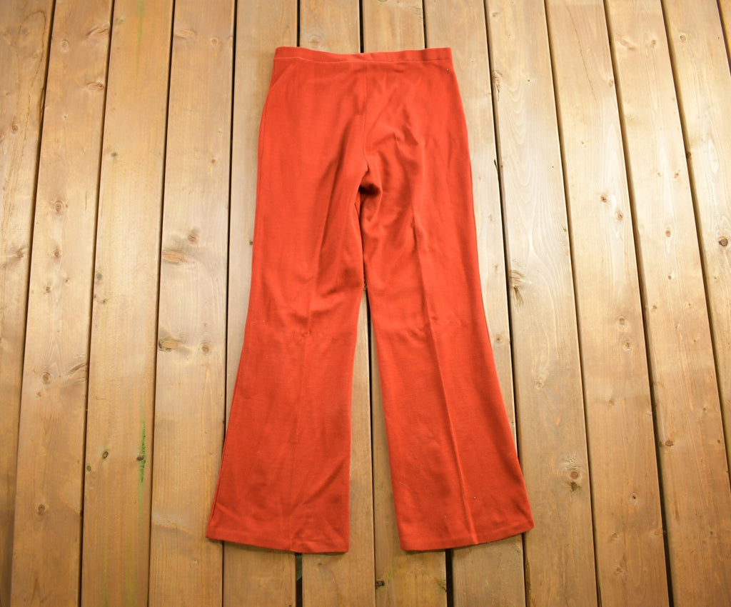 Vintage 1970s Red Flared Cotton Pants Size 32x30