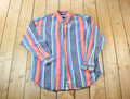 Vintage 1990's American Eagle Striped Button Up Western Shirt Made In USA