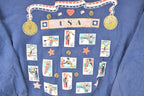 Vintage 1990s USA Olympics Studded Crewneck Sweatshirt Men's L