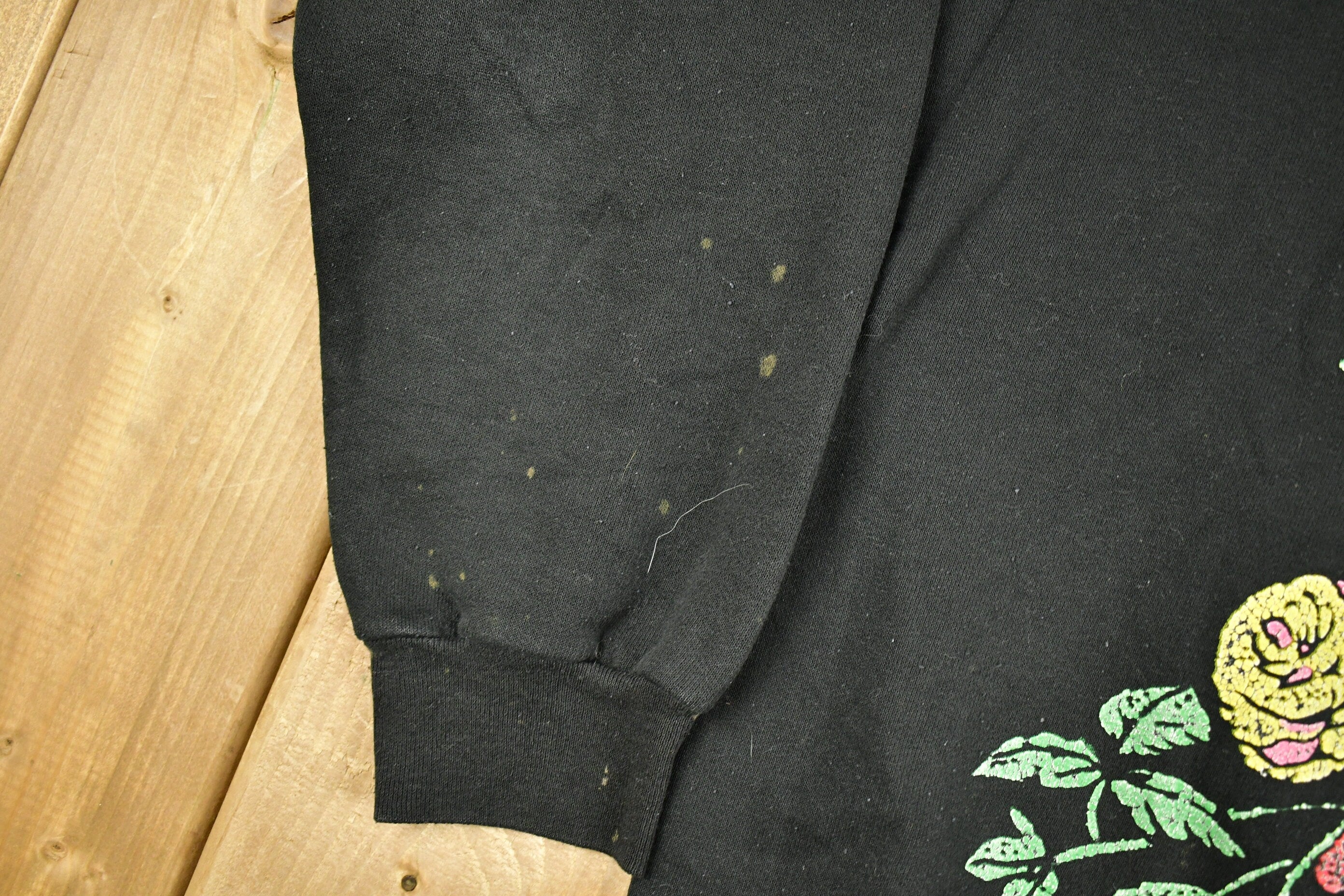 Vintage 1990s Floral Graphic Cute Collared Crewneck Sweater