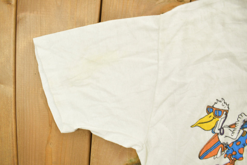 Vintage 1990s Daytona Beach Surfing Chickens Funny Graphic T-Shirt