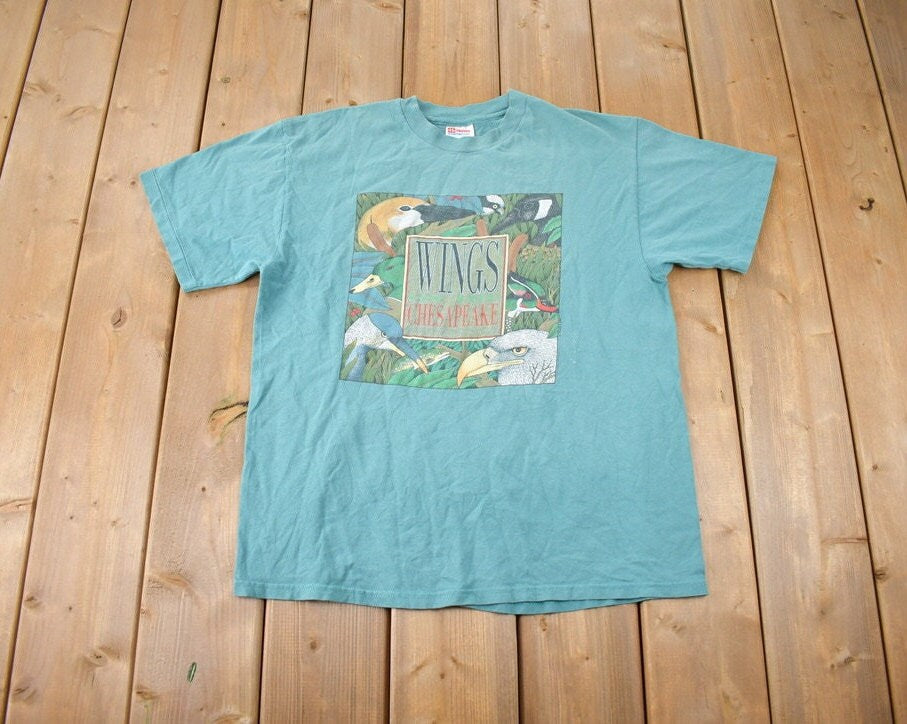 Vintage 1990s Wings On The Chesapeake Bird Theme Souvenir Single Stitch Travel T Shirt Made In USA