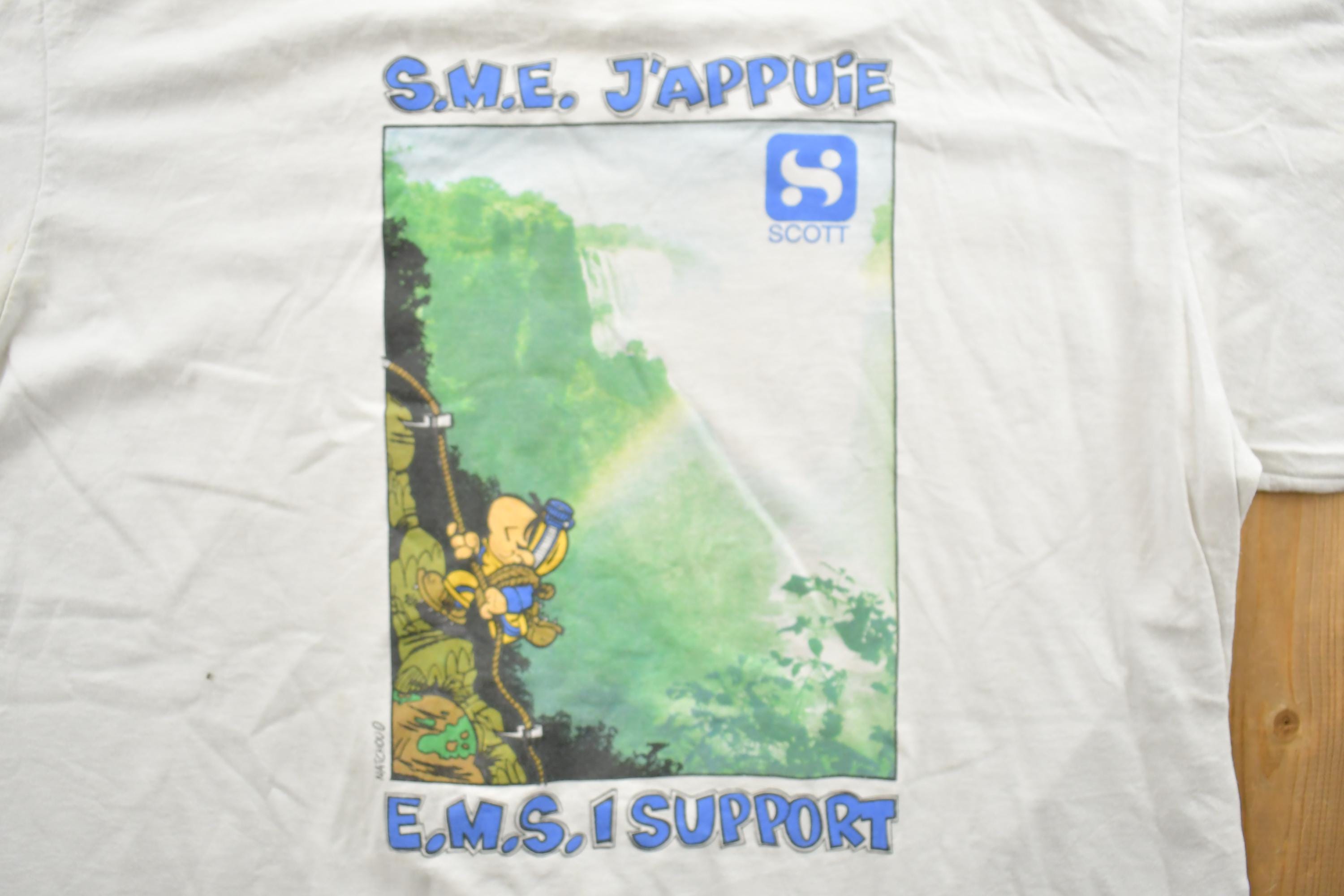 Vintage 1990s SME Jappuie Ems Support Graphic T-Shirt
