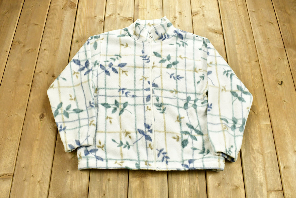 Vintage 1990s Alfred Dunner Flower Graphic Fleece Sweater