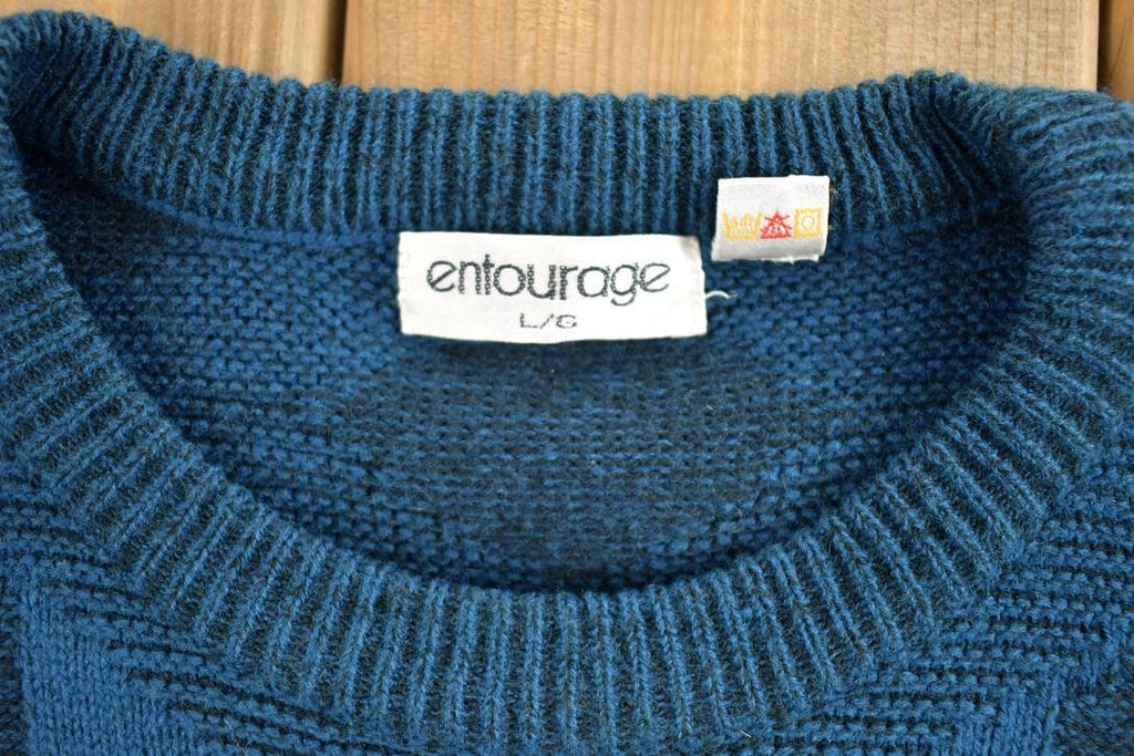 Vintage 1990s Entourage Knit Abstract Pattern Crewneck Sweater