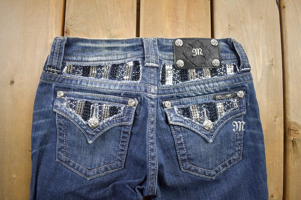 Vintage Y2K Miss Me Bedazzled Low Rise Jeans Size 26x31