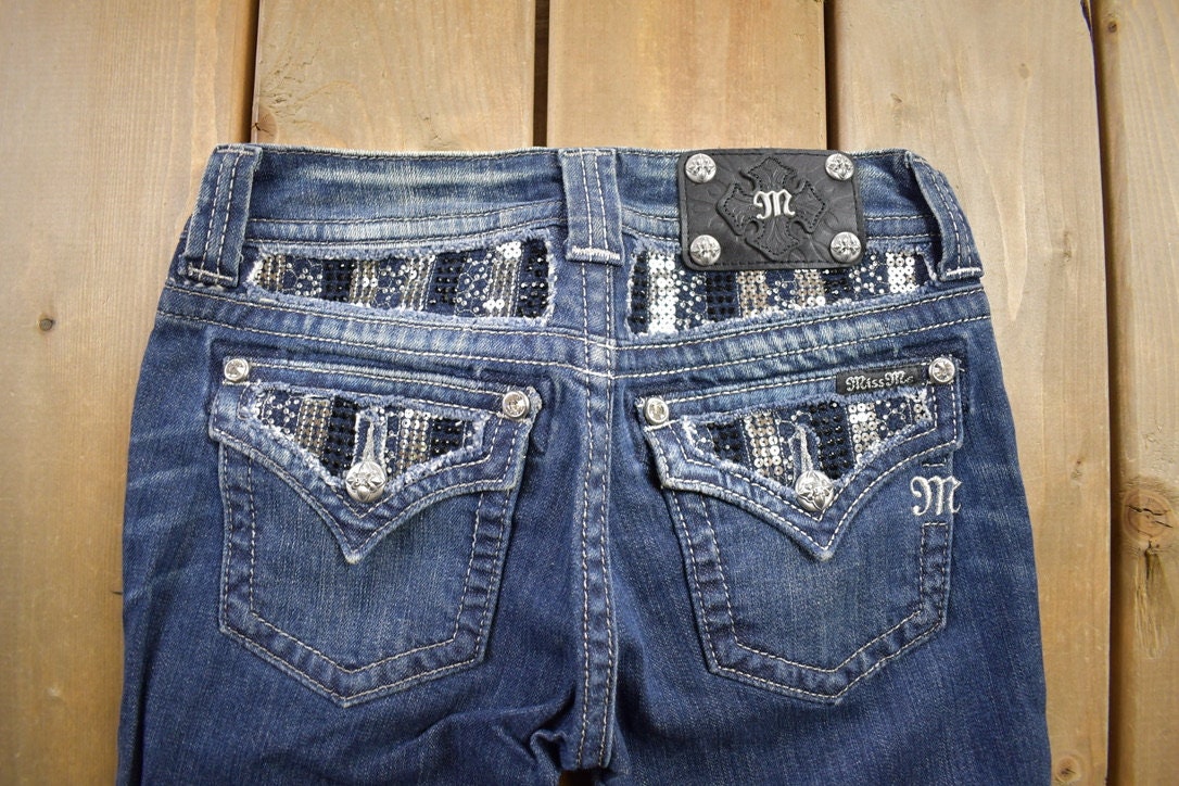 Vintage Y2K Miss Me Bedazzled Low Rise Jeans Size 26x31