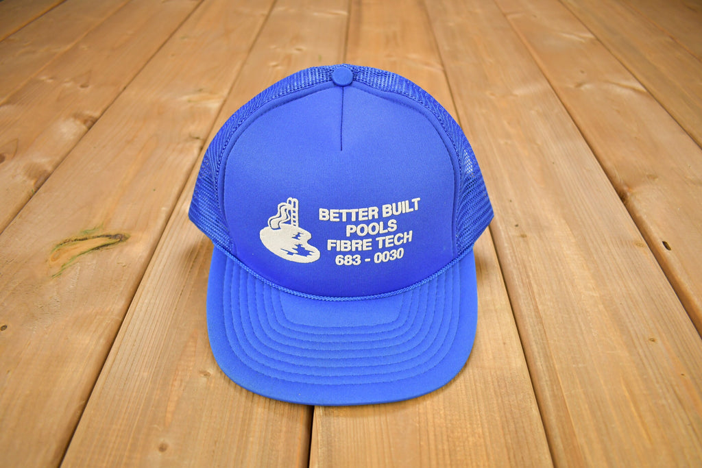 Vintage 1990s Better Built Pools Fibre Tech Trucker Hat