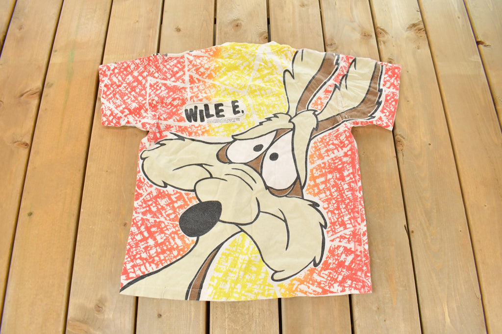 Vintage 1990s Looney Tunes T Shirt Wile E Coyote All Over Print Youth XL