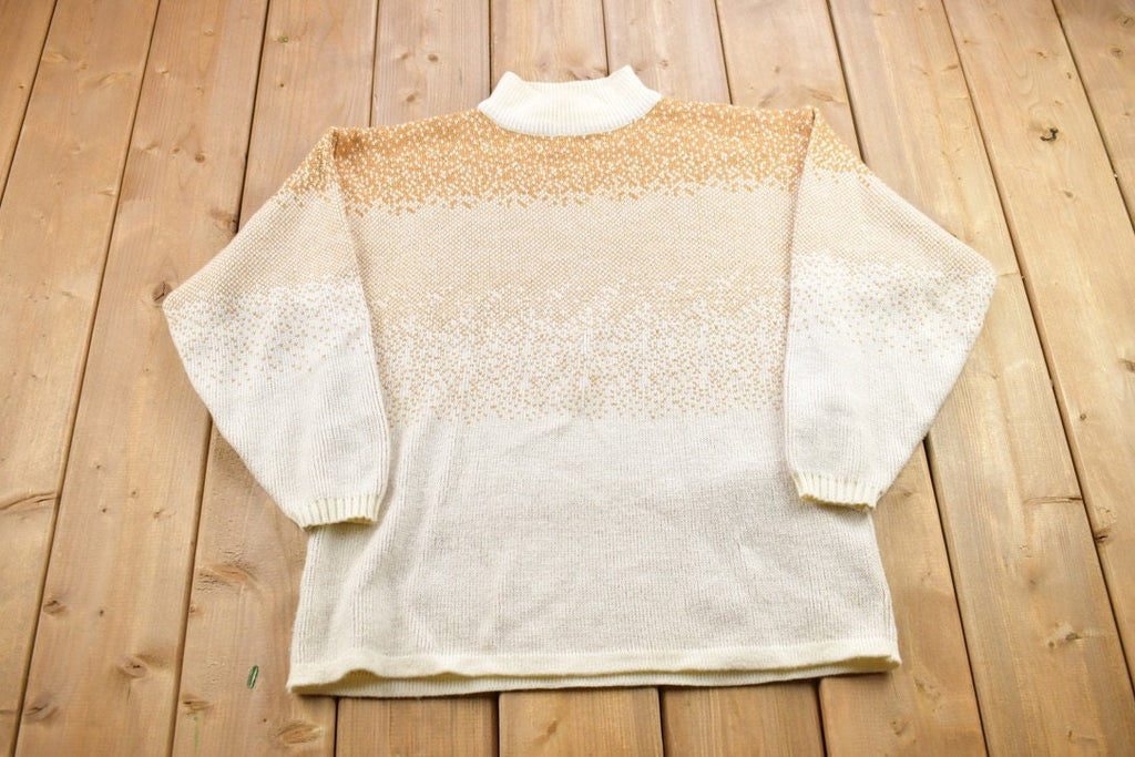 Vintage 1990s Messages Knitted Turtleneck Sweater