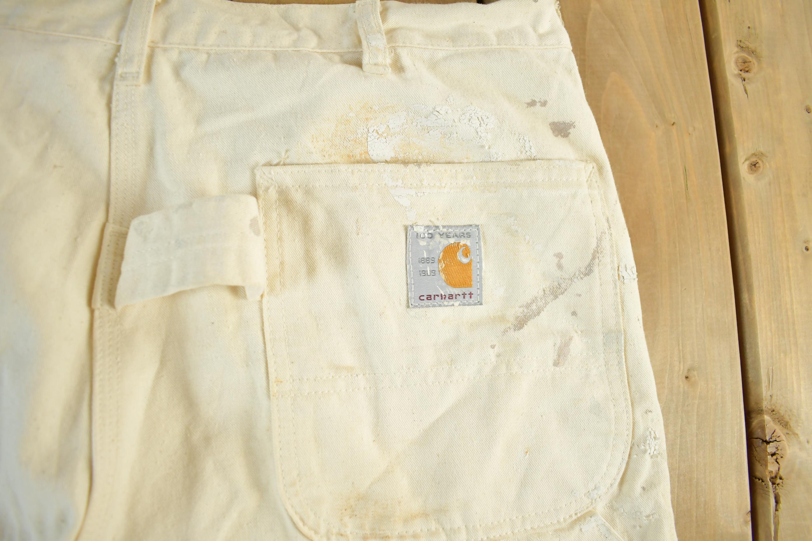 Vintage 1980s Carhartt Paint Distressed Carpenter Work Pants Adult 37 x 30