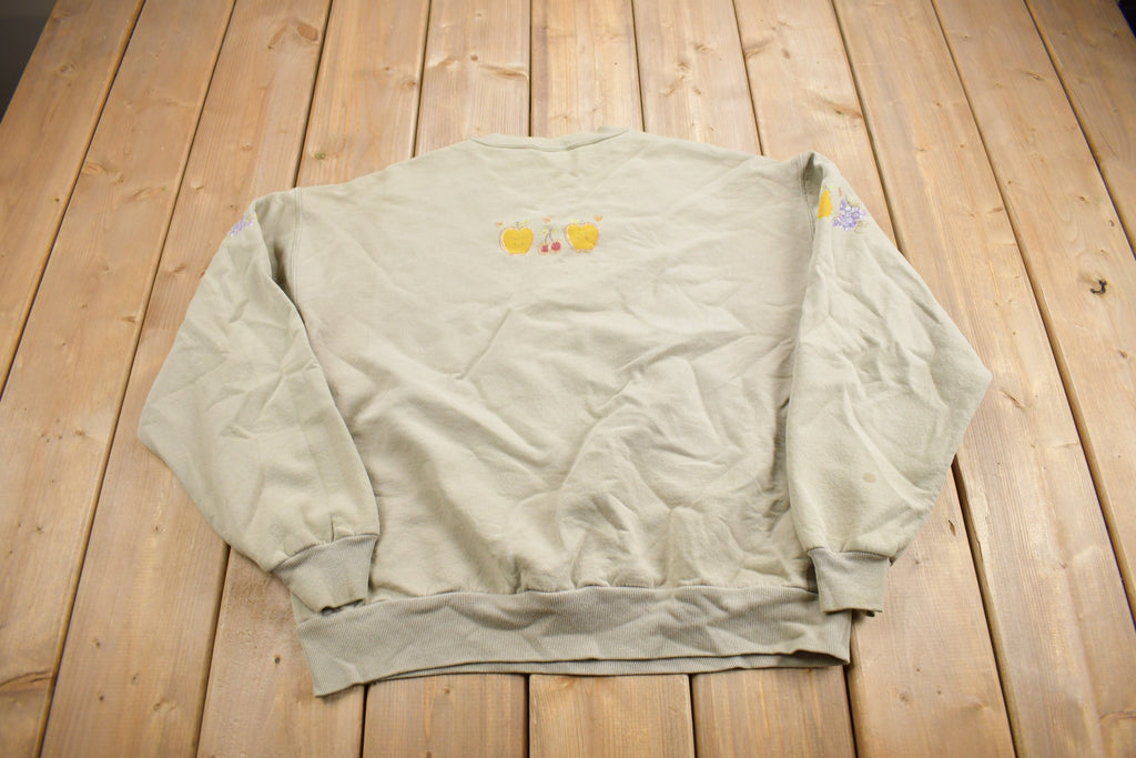 Vintage 1990s Harvest Gods Love To Share With Others Cute Crewneck Sweater