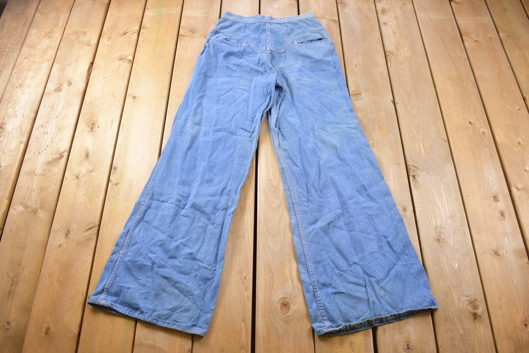 Vintage 1970s Bell Bottom Jeans Size 26 x 30.5