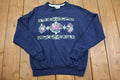 Vintage 1990s Flower Print Cute Grandma Style Crewneck Sweater