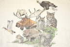 Vintage 1989 Harlequin Forest Animals FAB Outdoorsman Souvenir Travel T-Shirt Men's XL