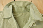 Vintage 1940s Military HBT Olive Drab Button Up Shirt Men's Medium /