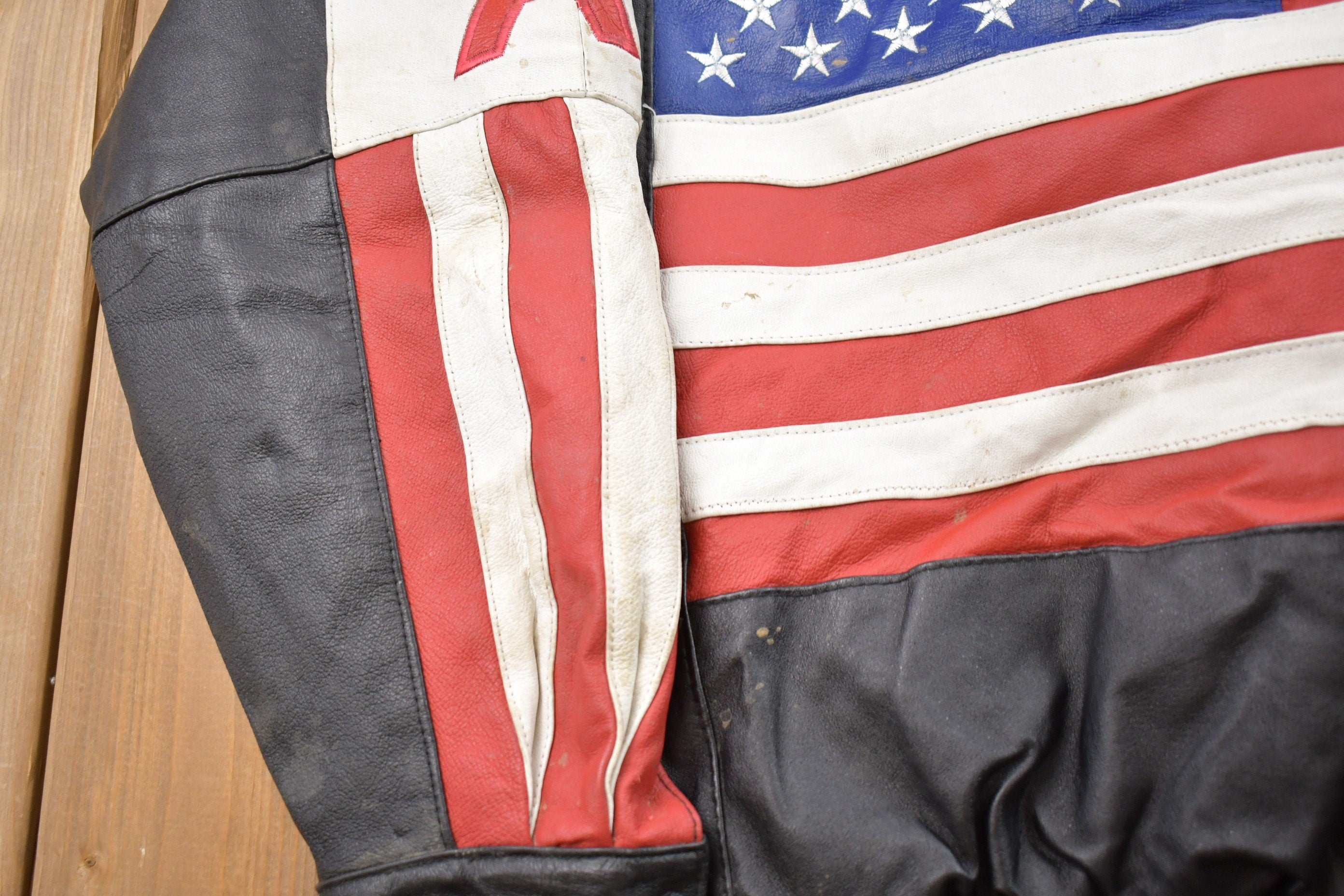 Vintage 1990s Oscar Piel USA Leather Varsity Jacket
